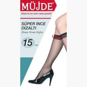 Süper İnce Dizaltı Çorap 12'li paket Standart - 500-Siyah - 15