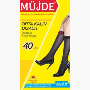 Orta Kalın Dizaltı Çorap (40 denye) 12'li paket