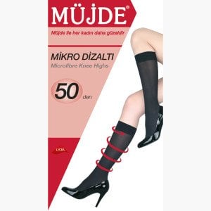 Mikro Dizaltı Çorap (50 denye) 12' li paket Standart - 500-Siyah - 50