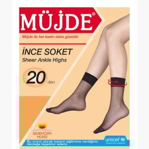 İnce Soket Çorap 24'lü Paket 20 - 86-Vizon - Standart